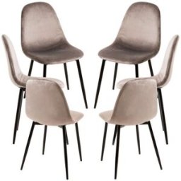 Presentes Miguel Pack 6 Cadeiras Teok Black Veludo