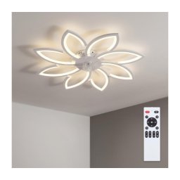 Brilagi - Ventilador de teto LED regulável, 43W/230V, Ø 90 cm, branco + telecomando