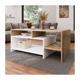 Mesa de centro ALVA 120x53 cm branco/carvalho grande