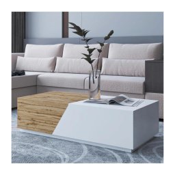 Mesa de centro CEELIAS 124x42 cm branco/carvalho Wotan