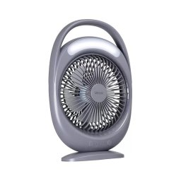 Ventoinha de secretária recarregável com iluminação LED LED/2,8W/5V USB 2400 mAh cinzento