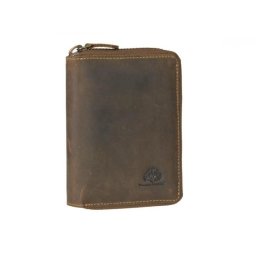 Carteira de couro com zíper GreenBurry Vintage 821A-25
