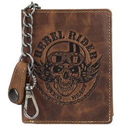 GreenBurry Rebel Rider Biker carteira com corrente de combinação em couro 1796A-RR-25