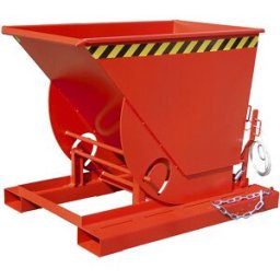 eurokraft pro Recipientes basculantes compactos , volume 0,5 m³, vermelho fogo, Recipientes basculantes compactos, volume 0,5 m³, vermelho fogo. Com sistema de rolamento robusto. Basculáveis a qualquer altura a partir do banco do condutor, através do manu