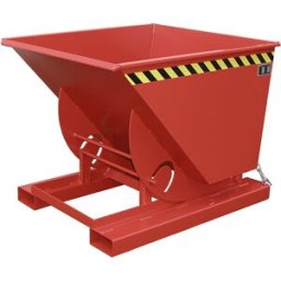 eurokraft pro Recipientes basculantes compactos , volume 0,75 m³, vermelho fogo, Recipientes basculantes compactos, volume 0,75 m³, vermelho fogo. Com sistema de rolamento robusto. Basculáveis a qualquer altura a partir do banco do condutor, através do ma