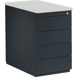 mauser Bloco de gavetas , AxP 720 x 800 mm, 4 gavetas, cinzento antracite / cinzento antracite / cinzento claro, Bloco de gavetas, AxP 720 x 800 mm, 4 gavetas, cinzento antracite / cinzento antracite / cinzento claro. Gavetas com puxadores em ambos os lad