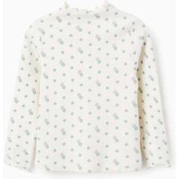 ZIPPY T-shirt Canelada de Manga Comprida com Motivo Floral para Menina, Branco Branco 5-6 Years
