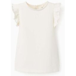 ZIPPY T-shirt de Manga Cava com Folhos para Menina, Branco Branco 7-8 Years