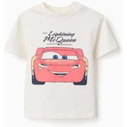Disney T-shirt de algodão com o Faísca McQueen para bebé e menino, branco Branco 24-36 Months