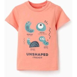 ZIPPY T-shirt de Algodão com Estampado 'Bichinhos' para Bebé Menino, Laranja Laranja 6-9 Months