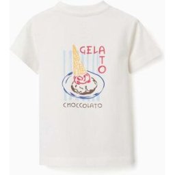 ZIPPY T-shirt de algodão com estampado Gelato You&Me; para bebé menino, branco Branco 18-24 Months