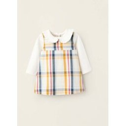 ZIPPY Body + Saia de Peito com Xadrez para Recém-Nascida 'B&S',; Multicolor Branco 6-9 Months