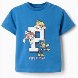 PAW PATROL T-shirt de algodão com estampado Patrulha Pata para bebé e menino, azul Azul 24-36 Months