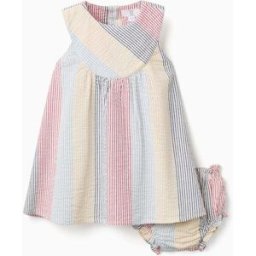 ZIPPY Vestido de algodão às riscas You&Me; para bebé menina, vermelho/azul/amarelo Vermelho 12-18 Months