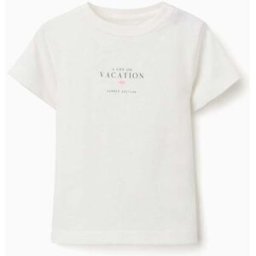 ZIPPY T-shirt de algodão com estampado Vacation para bebé menino, bege-claro Beige 9-12 Months