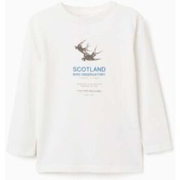 ZIPPY T-shirt de algodão 'bird observatory' para menino, branco Branco 4-5 Years