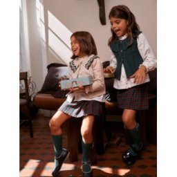 ZIPPY Saia-calção com xadrez You&Me; para menina, verde/azul/vermelho Verde 3-4 Years