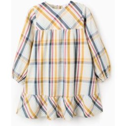 ZIPPY Vestido de Algodão com Xadrez para Menina 'B&S',; Multicolor Beige 3-4 Years