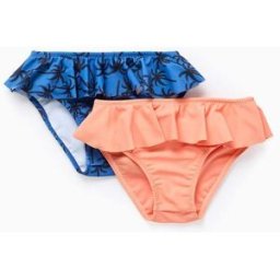 ZIPPY Pack 2 Cuecas de Banho com Folhos para Bebé Menina, Laranja/Azul Azul 18-24 Months