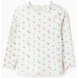 ZIPPY T-shirt Canelada de Manga Comprida com Motivo para Bebé Menina, Branco Branco 24-36 Months