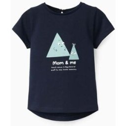 ZIPPY T-shirt de Algodão com Estampado para Bebé Menina, Azul-escuro Azul 24-36 Months