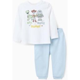 Disney Pijama de Algodão para Bebé Menino 'Toy Story', Branco/Azul Branco 12-18 Months