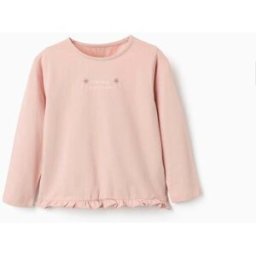 ZIPPY T-shirt de manga comprida com base com folhos para menina, rosa Rosa 7-8 Years