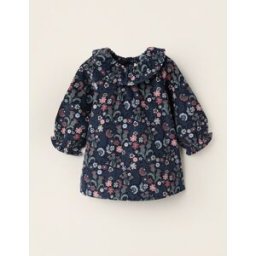 ZIPPY Vestido Floral de Bombazine para Recém-Nascida, Azul Escuro Azul 0-1 Months