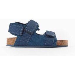 ZIPPY Sandálias de Pele com Sola de Cortiça para Bebé Menino, Azul Escuro Azul 19
