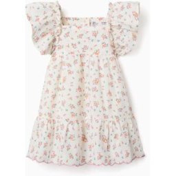 ZIPPY Vestido de algodão com flores e folhos para bebé menina, bege-claro Beige 6-9 Months