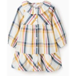 ZIPPY Vestido de Algodão com Xadrez para Bebé Menina 'B&S',; Multicolor Beige 24-36 Months