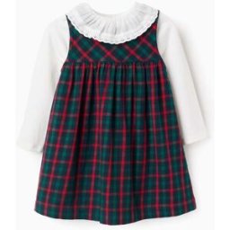 ZIPPY T-shirt + vestido com padrão xadrez You&Me; para bebé menina, multicolor Verde 12-18 Months