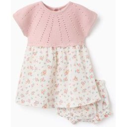 ZIPPY Vestido combinado com padrão floral para recém-nascida, branco/rosa Rosa 3-6 Months