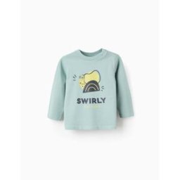 ZIPPY T-shirt de Manga Comprida em Algodão para Bebé Menino 'Caracol', Verde Verde Claro 12-18 Months