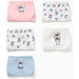 Disney Pack de 5 cuecas de algodão com estampados Stitch para menina, multicolor Misto 8-9 Years