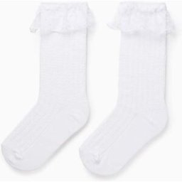 ZIPPY Meias Altas com Folhos de Tule para Menina, Branco Branco 23-26