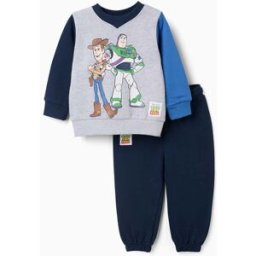 Disney Fato de treino de algodão Toy Story para bebé e menino, azul/cinza Azul 9-12 Months