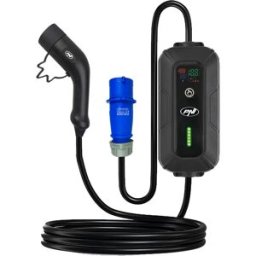 PNI KW7 - Carregador portátil para EV c/ display - monofásico 10-32A 7.4kW - CEE 16A - Tipo 2 - IP66 - 5m