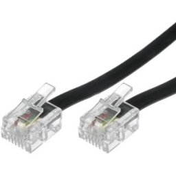 Cabo Telefone RJ11 (6P4C) M/M 1M - Preto