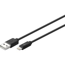 Goobay - Cabo MFi de dados e carregamento USB p/ iPhone e iPad (ficha Lightning) 1.0m - preto