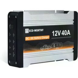 ECO-WORTHY - Carregador de baterias DC-DC c/ entrada Alternador + carregador Solar MPPT - 12V 40A