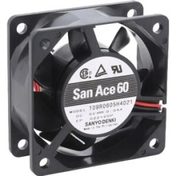 Ventoinha 60x60x25mm 5VDC 1.7W 0.340A 31.8m3/h - 2 fios Sanyo Denki 109R0605H4021