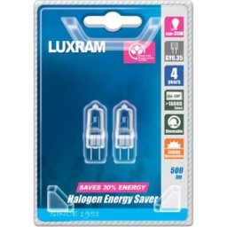 Luxram Energy Saver - Conjunto de 2 Lâmpadas de halogéneo GY6.35 12V 35W 900lm 3000K