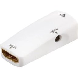 Goobay 44794 - Conversor HDMI fêmea ➝ VGA fêmea + áudio c/ cabo jack 3.5mm ST - compacto