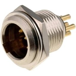 Ficha mini-XLR 5 pinos macho de painel para soldar Ø11mm