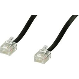 Cabo Telefone RJ11 (6P4C) M/M 10M - Preto