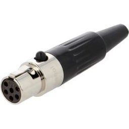 Ficha mini-XLR 6 pinos fêmea para soldar em cabo