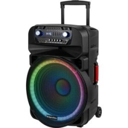 Krüger&Matz; KM1718 - Coluna portátil karaoke 240W c/ bluetooth/USB/SD/AUX/FM + 2 microfones s/ fio + telecomando