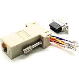 Adaptador D-Sub 9pin fêmea DB9 - RJ45 fêmea