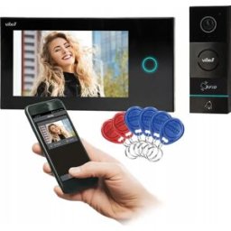 Vibell VI-VID-WI-1068/B - Kit de Videoporteiro IP WiFi + RFID com monitor TFT LCD de 7'' (2+2 fios)